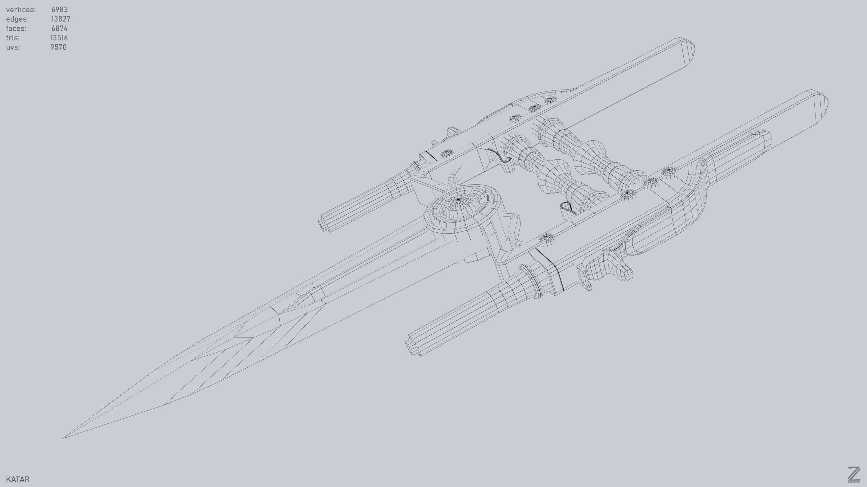 Katar Low-poly 3D model_13