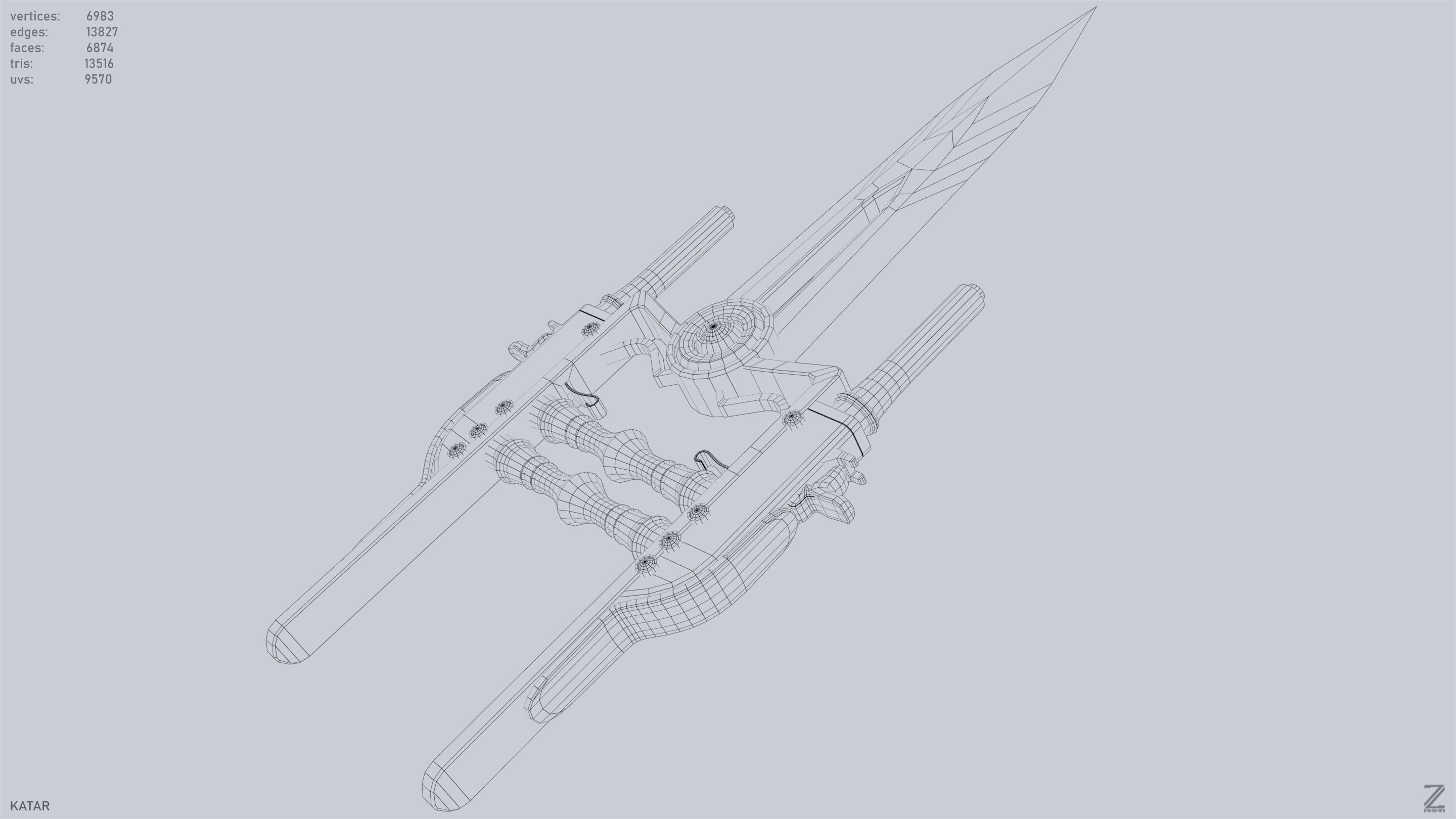 Katar Low-poly 3D model_12