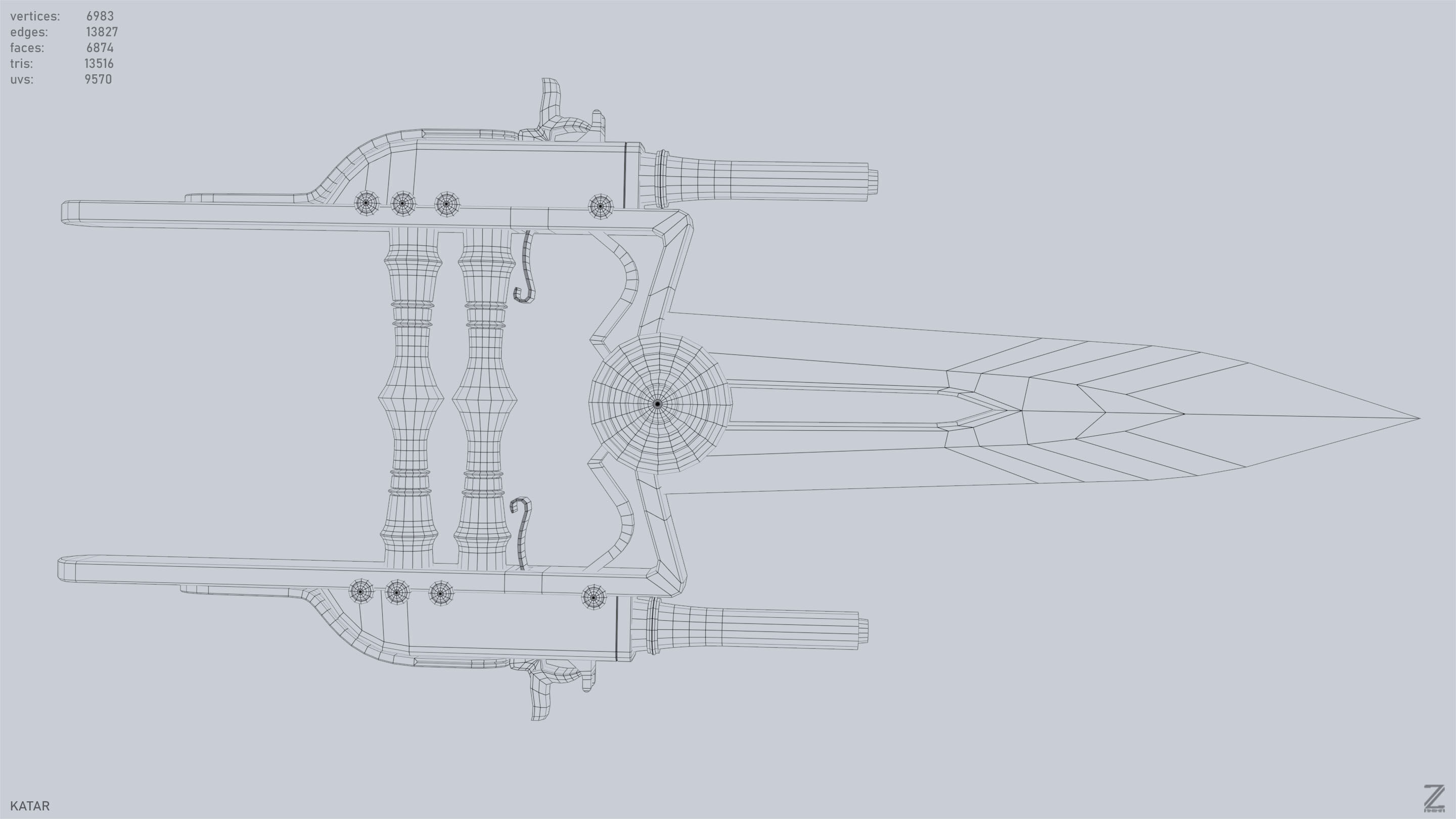 Katar Low-poly 3D model_11