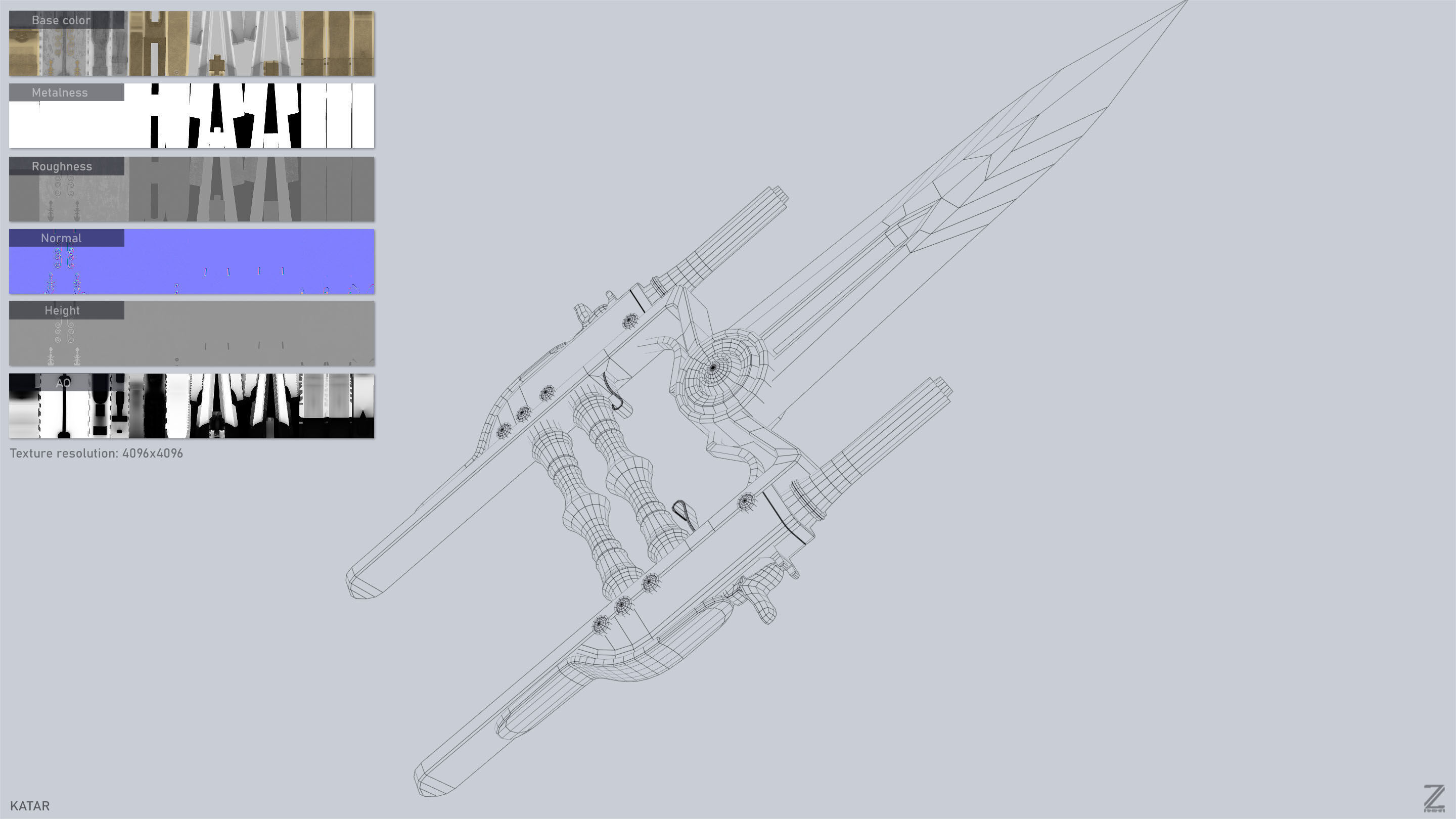 Katar Low-poly 3D model_3