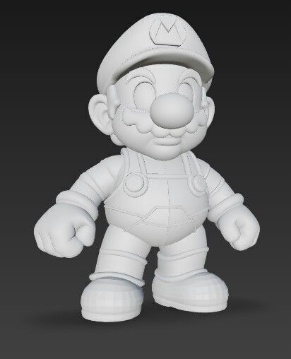 Icon of Video Games in 3D Detailed Super Mario Figure Model 3D print model_5