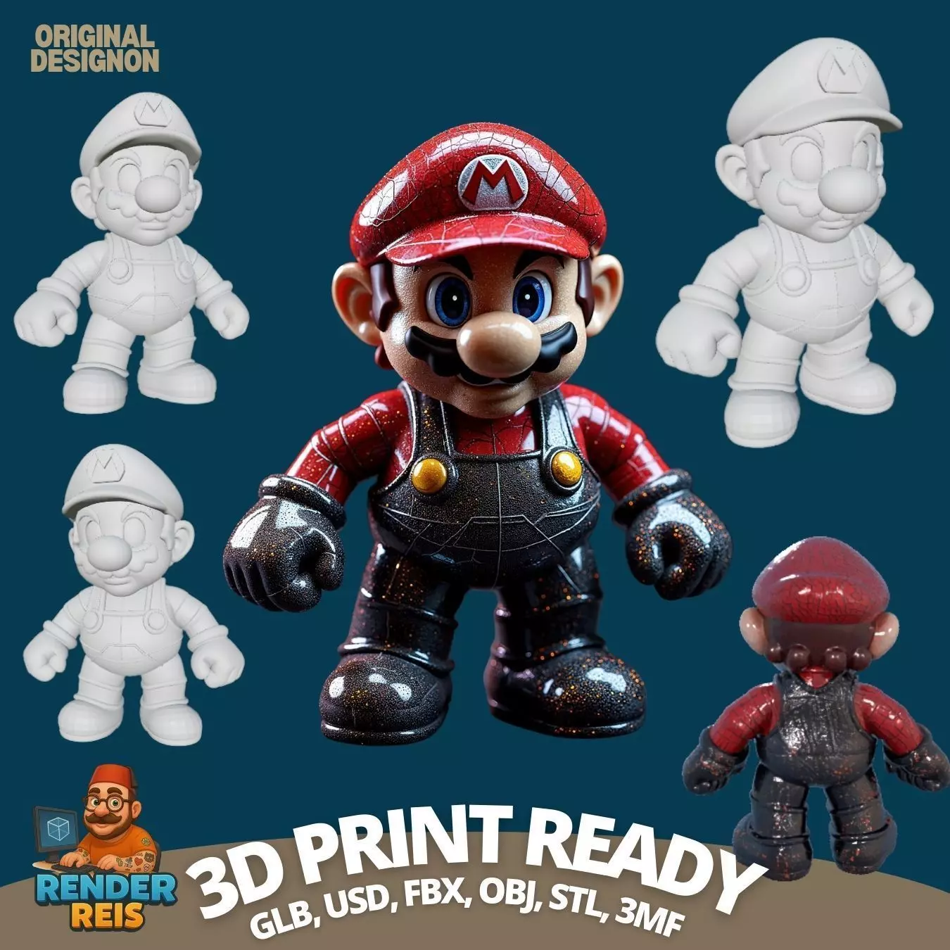Icon of Video Games in 3D Detailed Super Mario Figure Model 3D print model_0