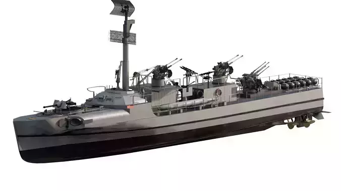 WW2 FAST ATTACK TORPEDO BOAT 3D model