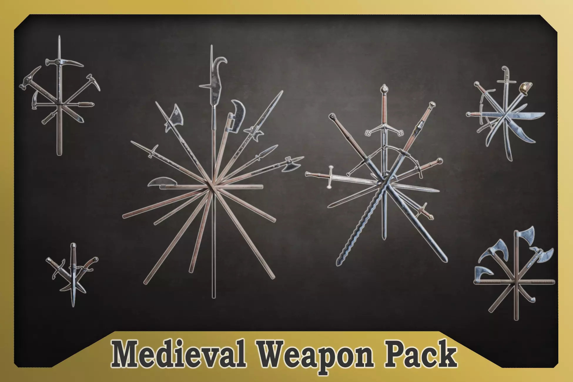 Medieval Weapon Pack Low-poly 3D model_0