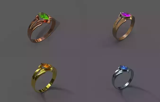 High-Quality 3D Ring Model Pack 4