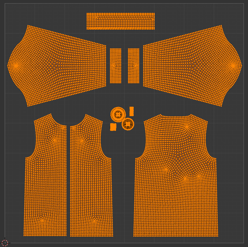 Male Shirt 01 Orange Fannel Checkered Low-poly 3D model_7