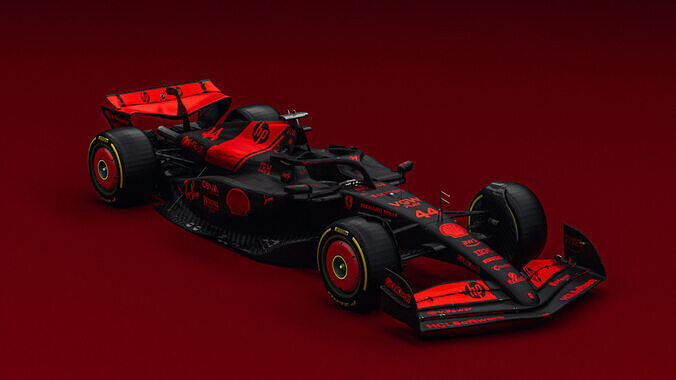 Ferrari SF-25 Black Edition Low-poly 3D model