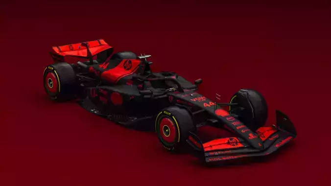 Ferrari SF-25 Black Edition Low-poly 3D model