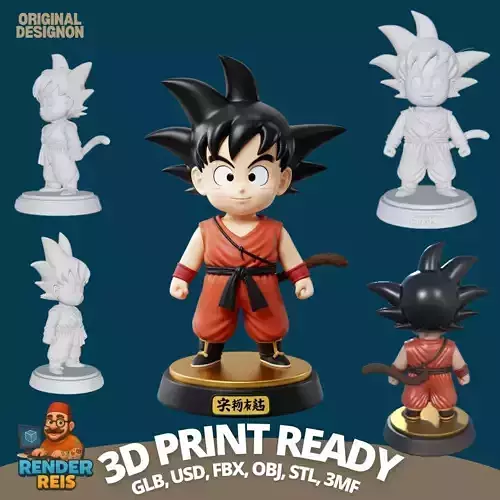 The Cheerful Hero of the Saiyan Race in 3D 3D print model