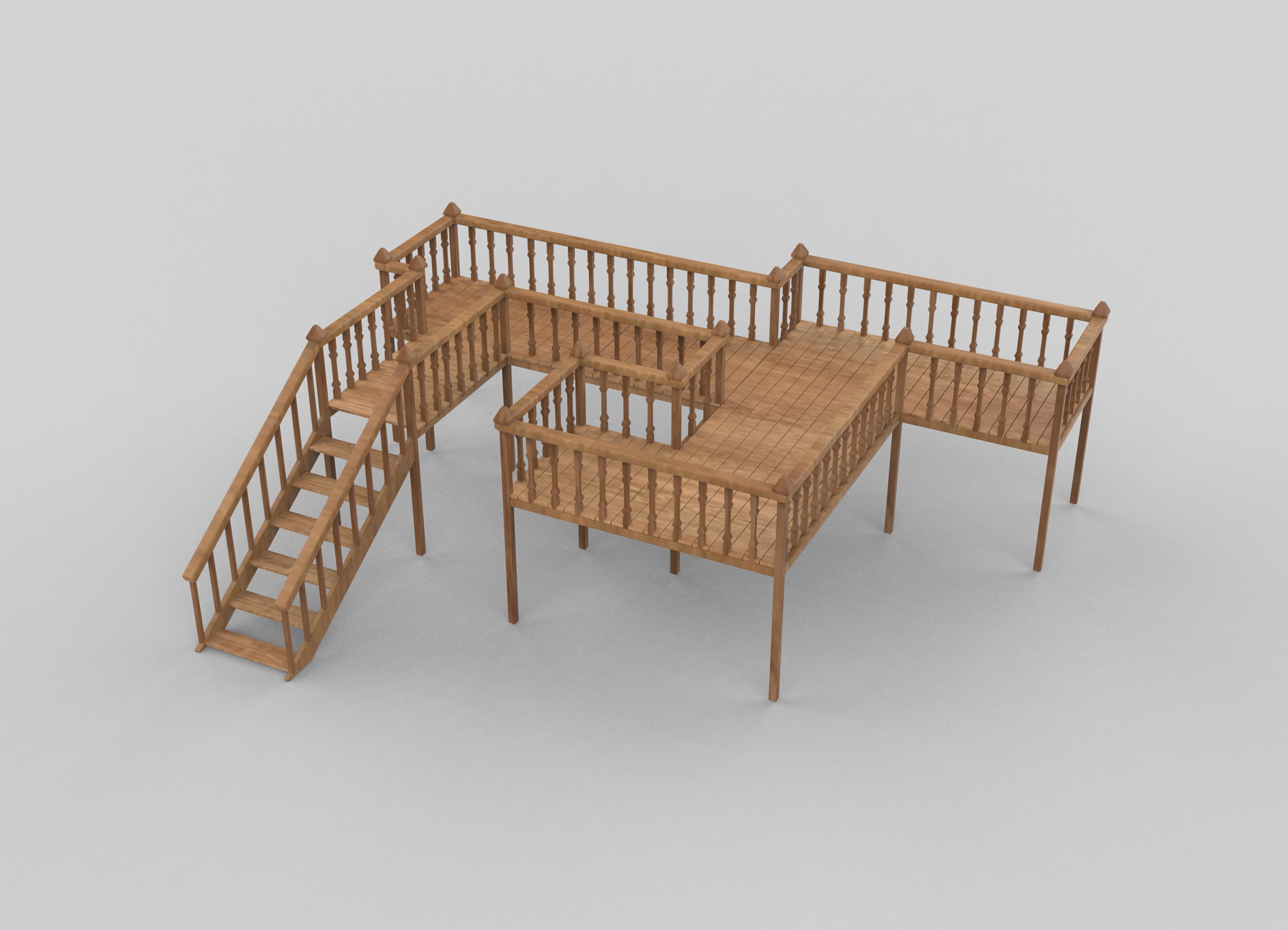 Multi Tier Deck 3D model_2