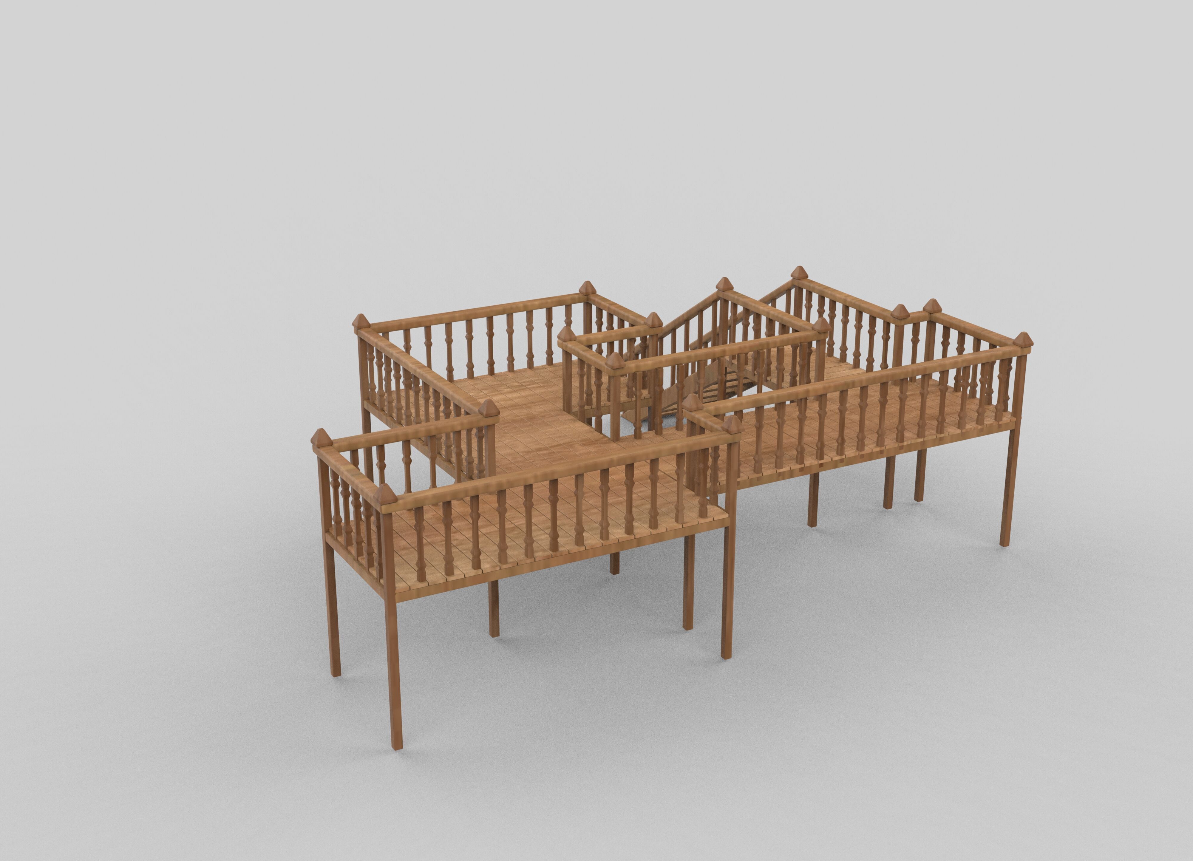 Multi Tier Deck 3D model_4
