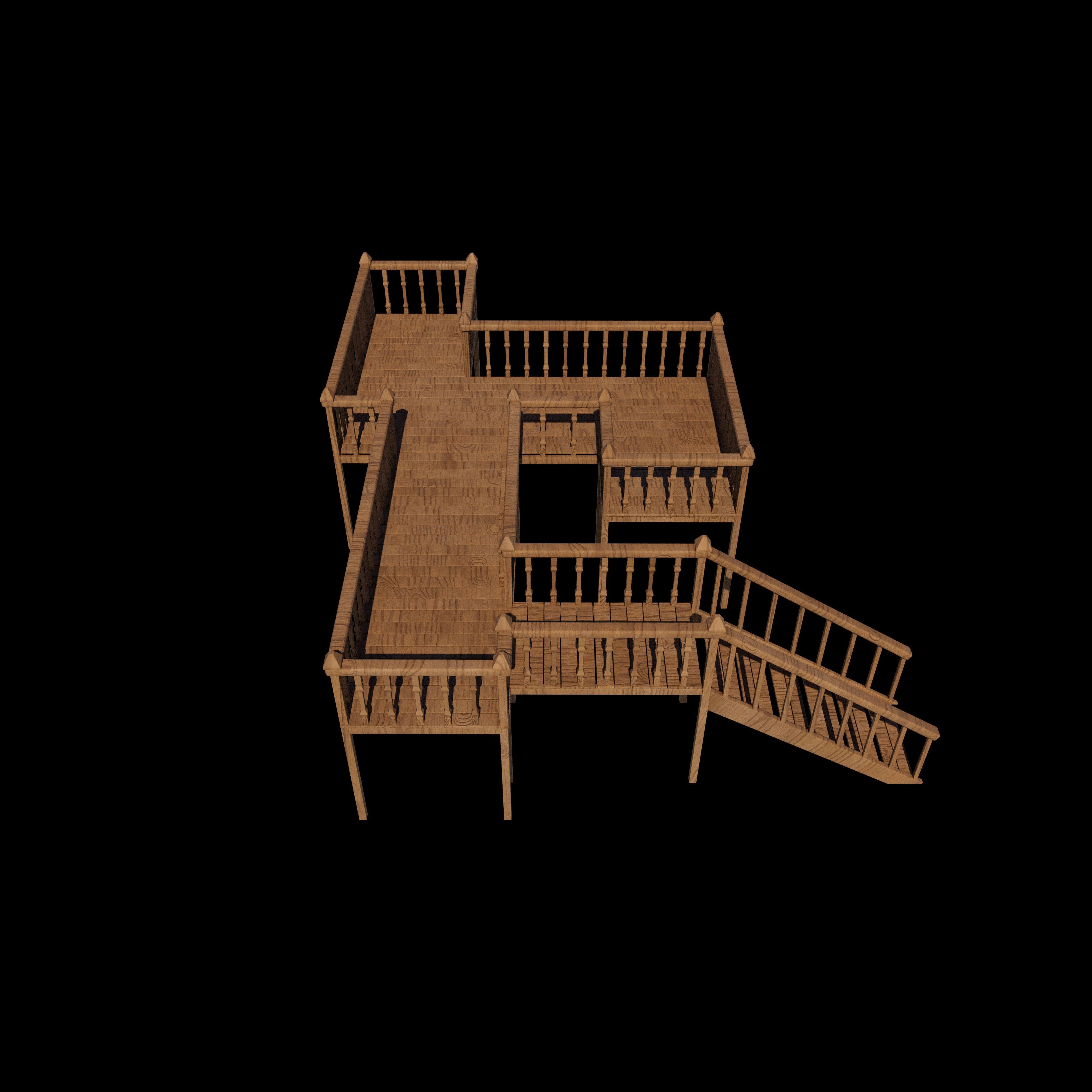 Multi Tier Deck 3D model_9