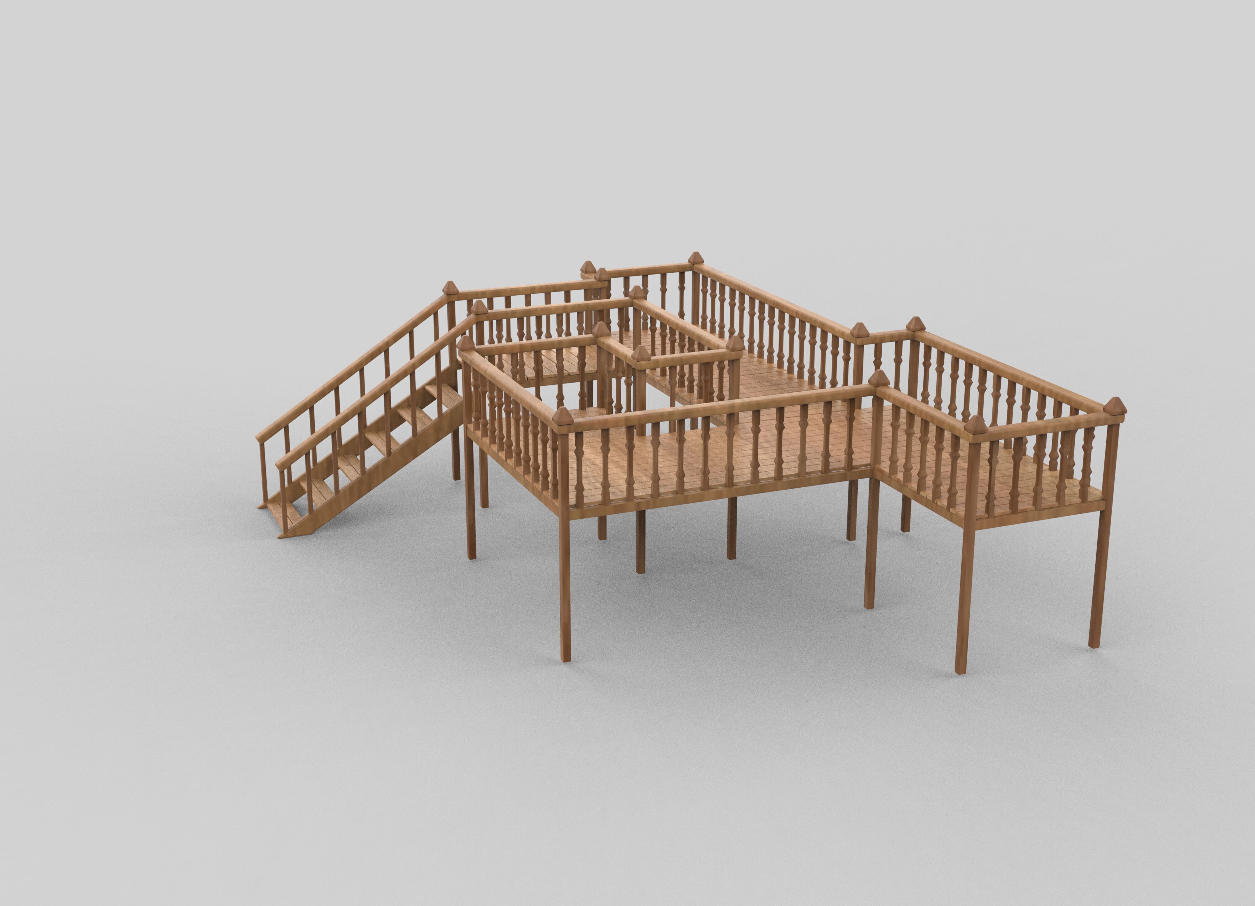 Multi Tier Deck 3D model_3