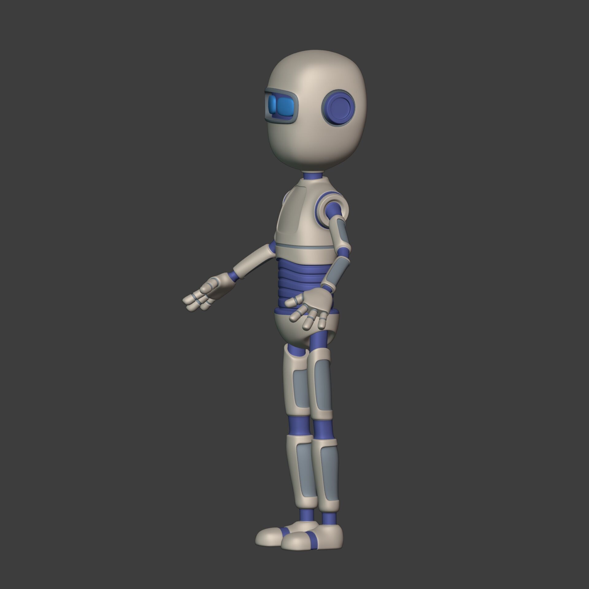 Cartoon Robot - Android - Humanoid Low-poly 3D model_5
