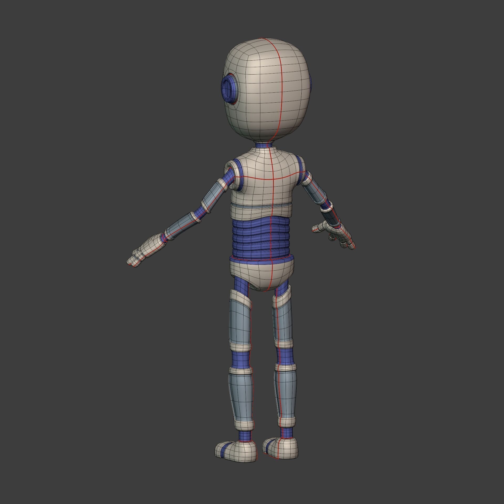 Cartoon Robot - Android - Humanoid Low-poly 3D model_8