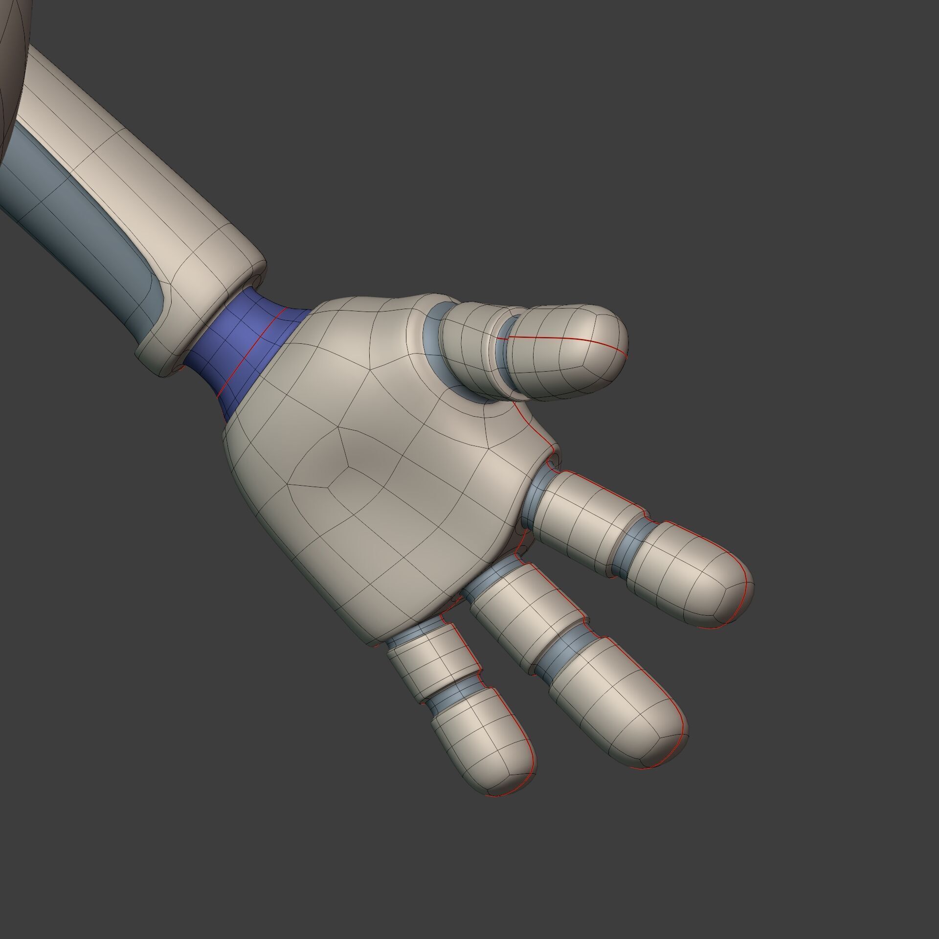 Cartoon Robot - Android - Humanoid Low-poly 3D model_16