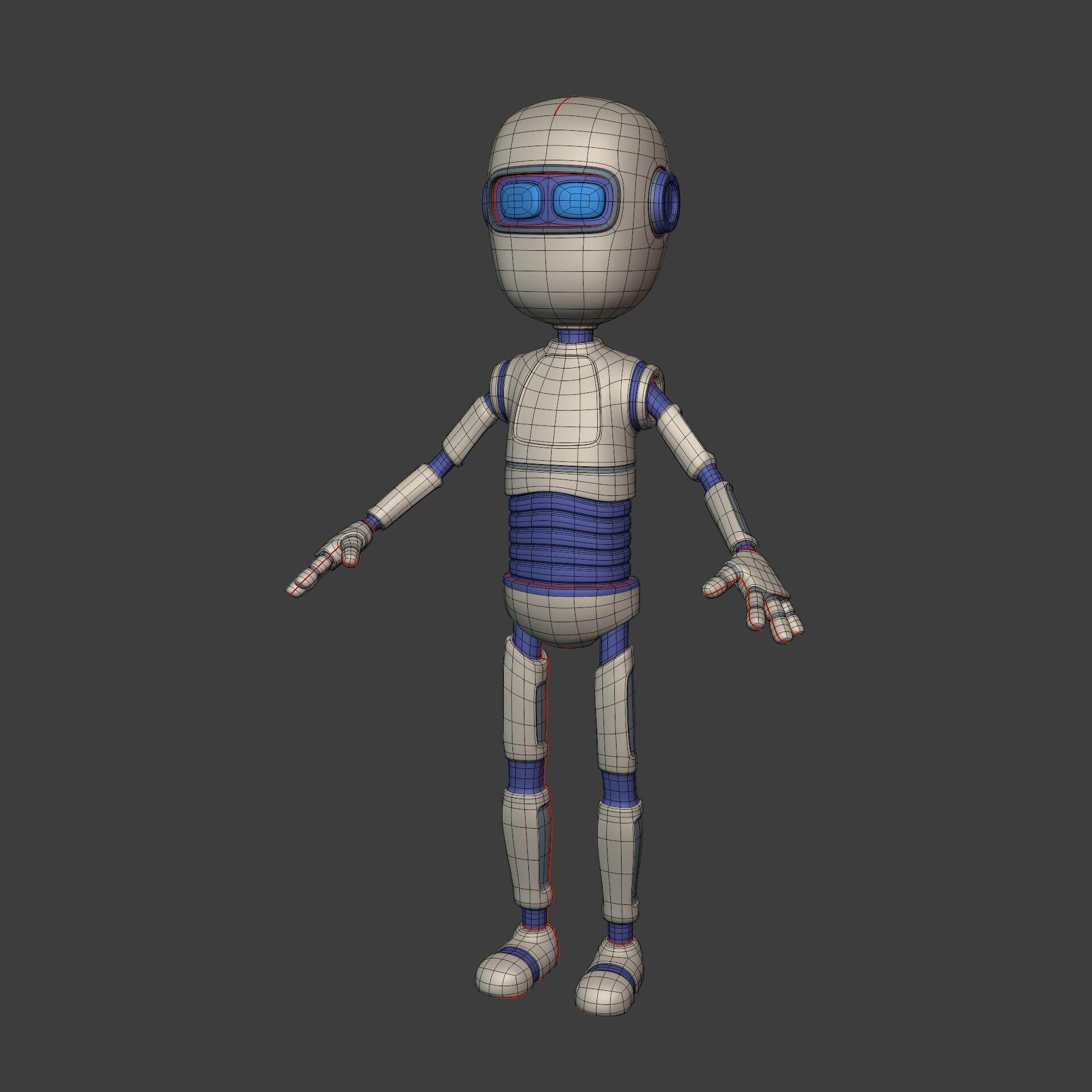 Cartoon Robot - Android - Humanoid Low-poly 3D model_2