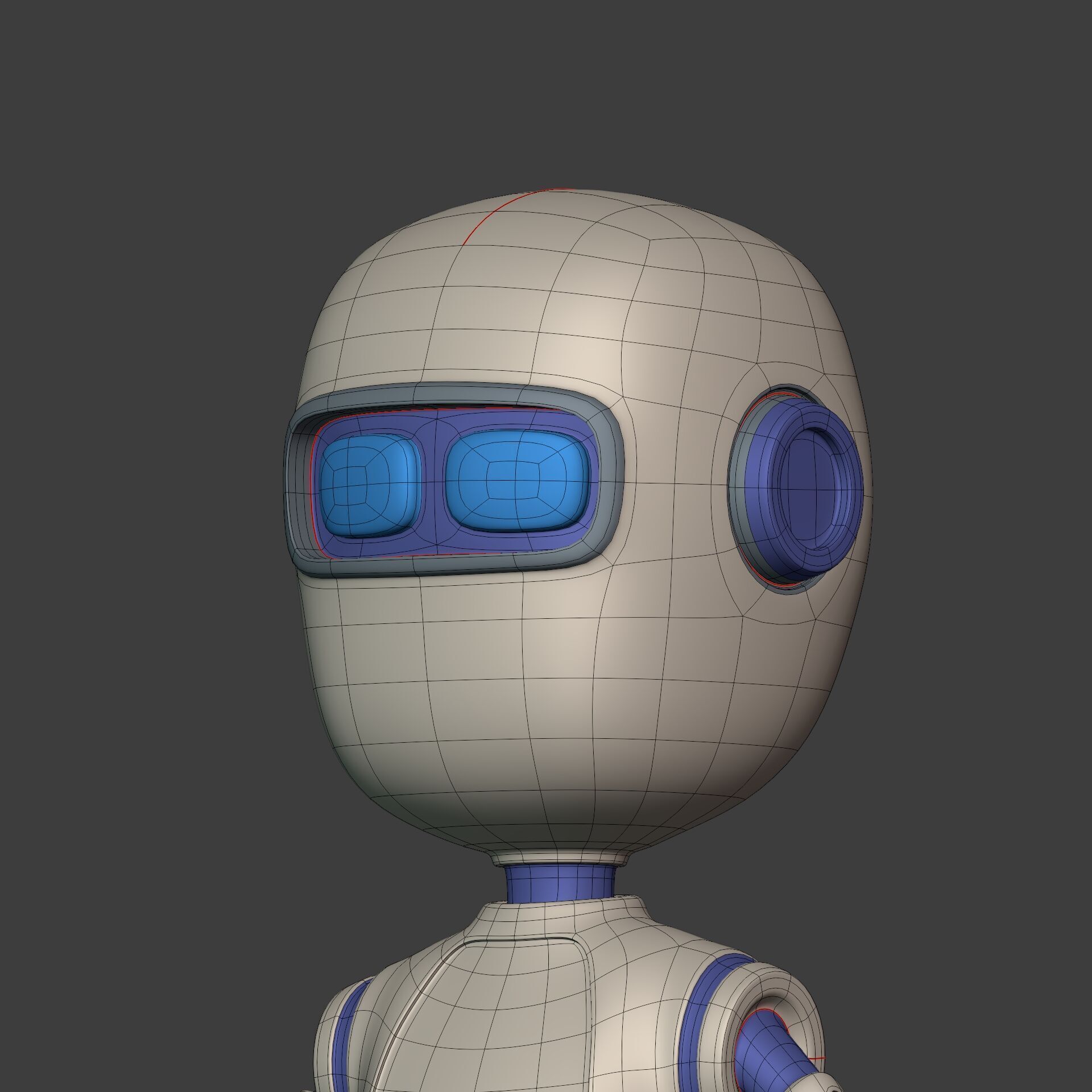 Cartoon Robot - Android - Humanoid Low-poly 3D model_12