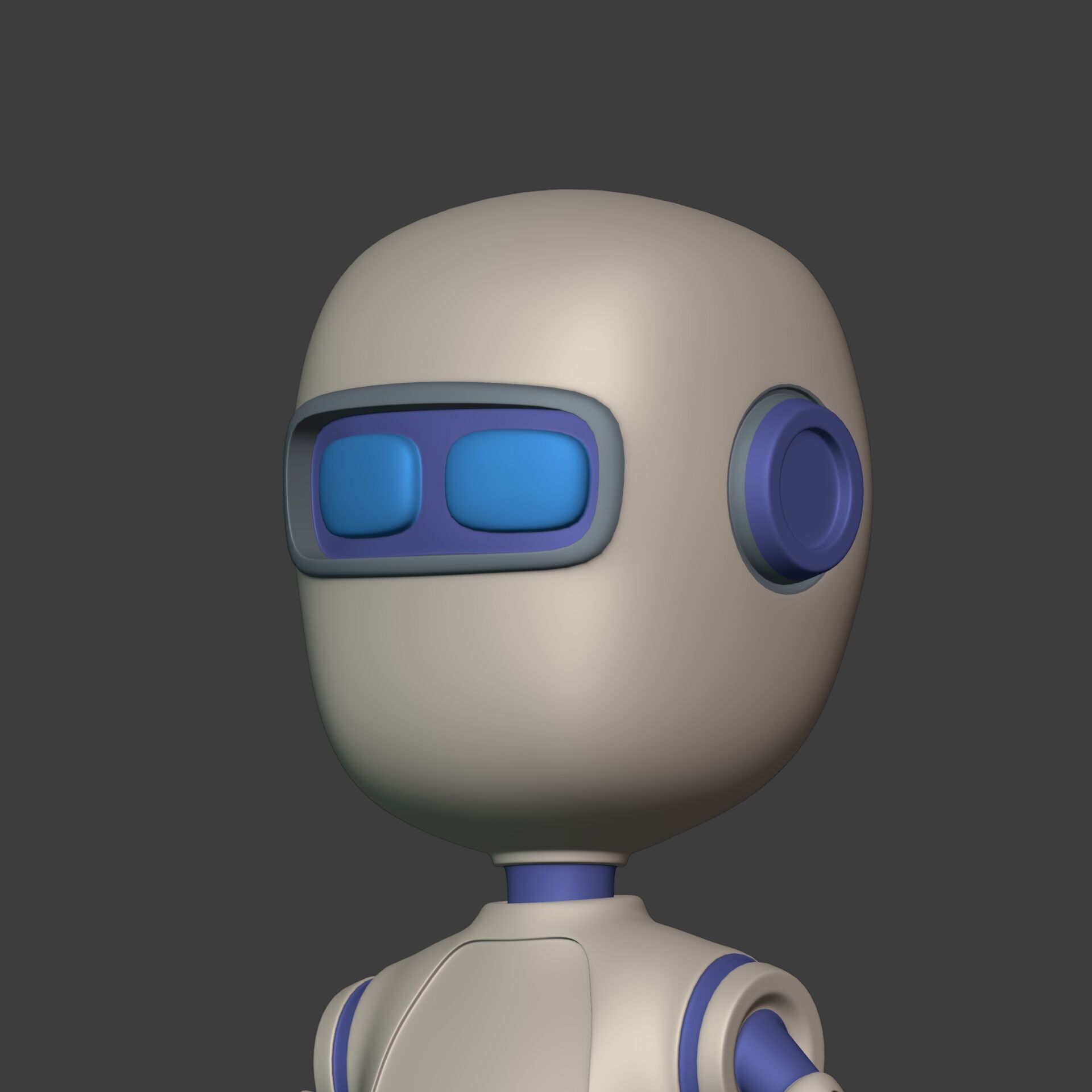 Cartoon Robot - Android - Humanoid Low-poly 3D model_11