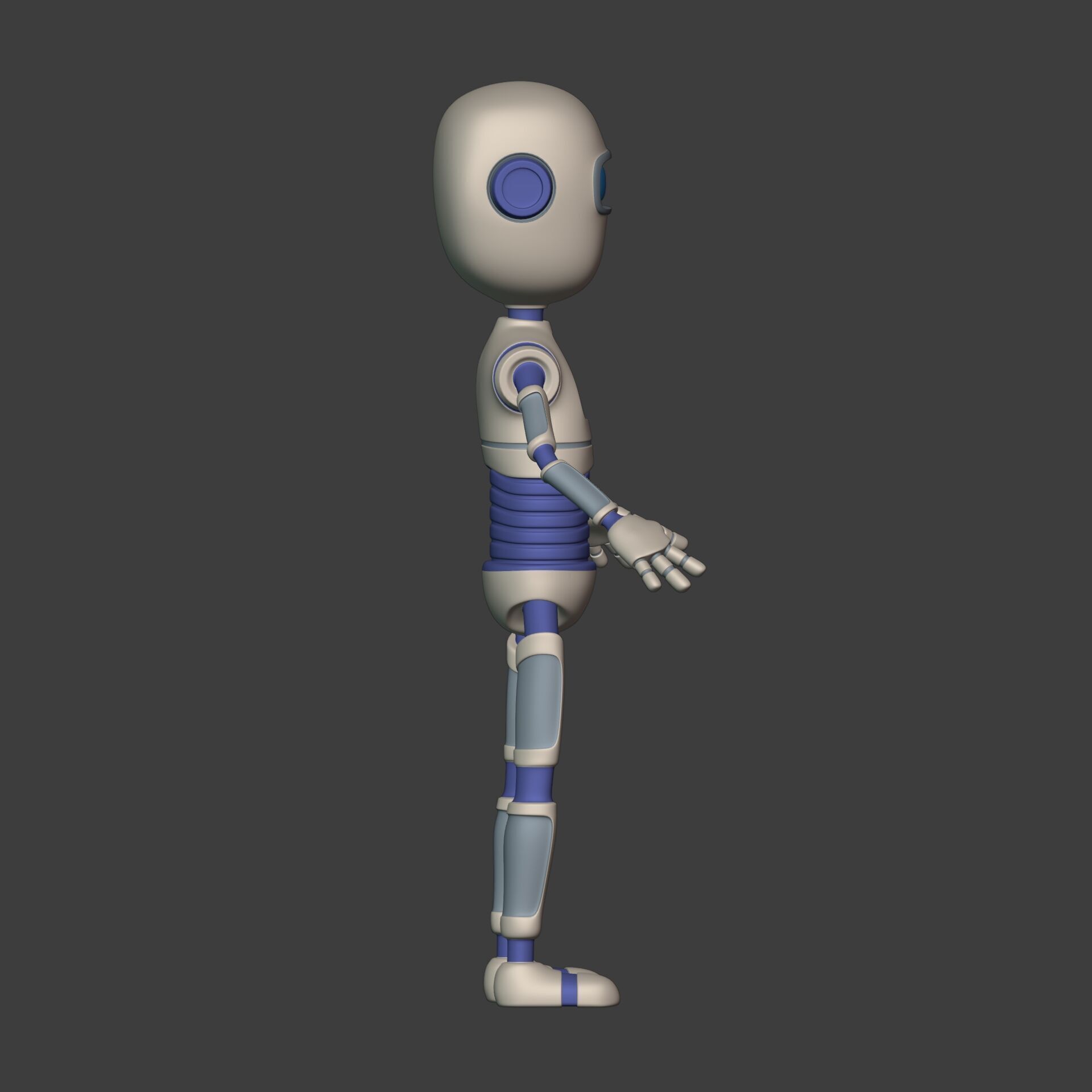 Cartoon Robot - Android - Humanoid Low-poly 3D model_9