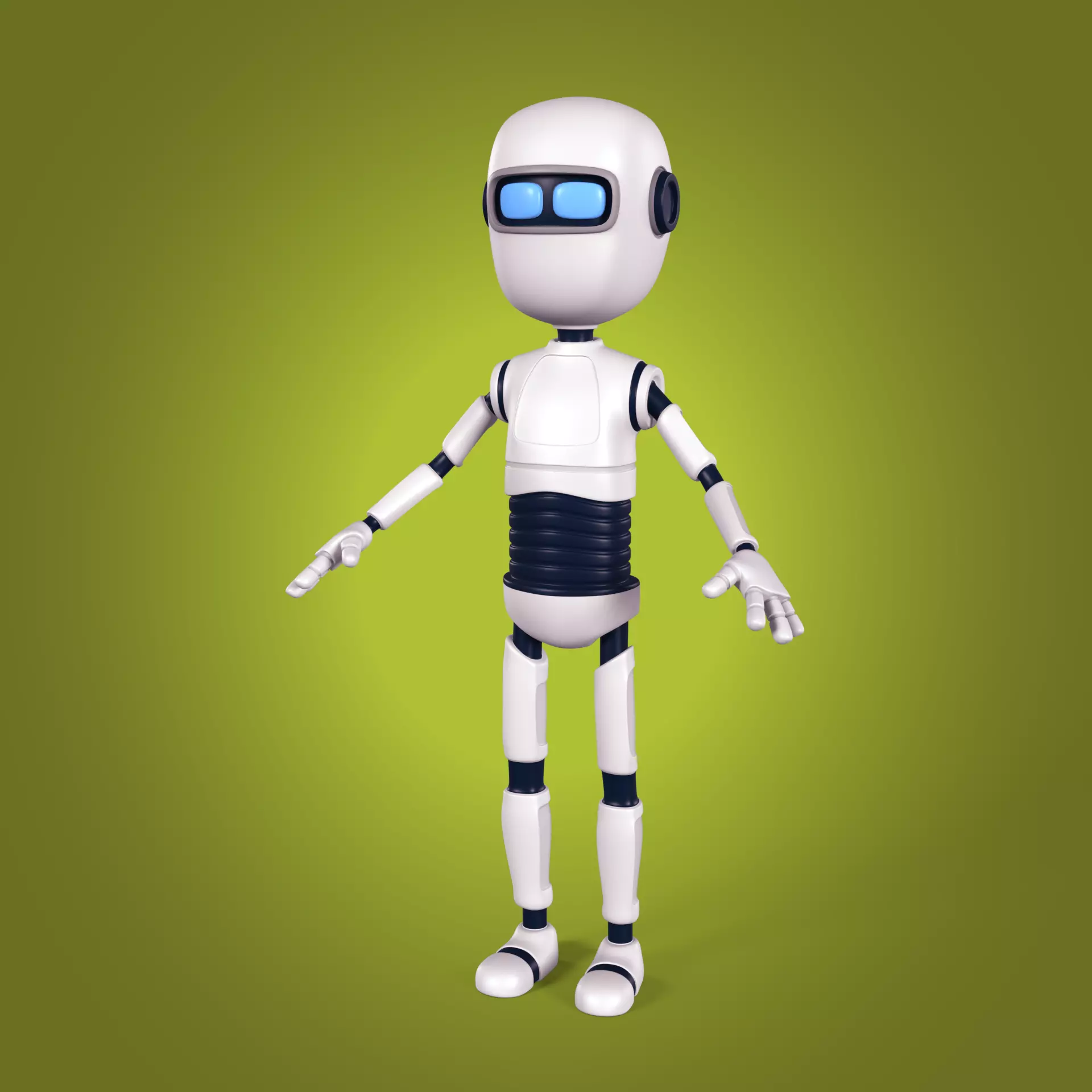 Cartoon Robot - Android - Humanoid Low-poly 3D model_0