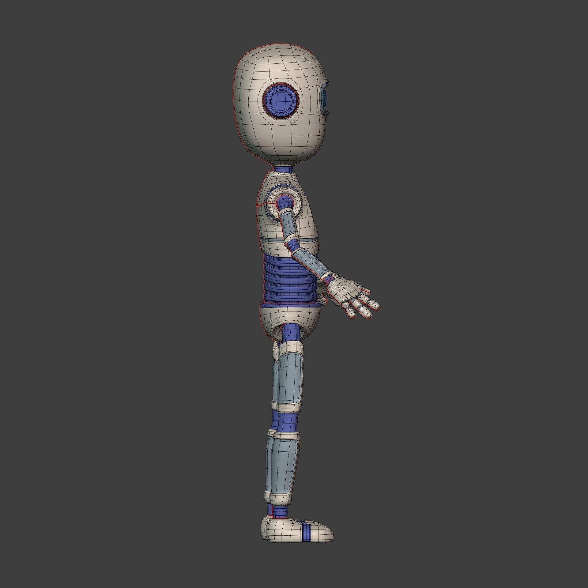 Cartoon Robot - Android - Humanoid Low-poly 3D model_10