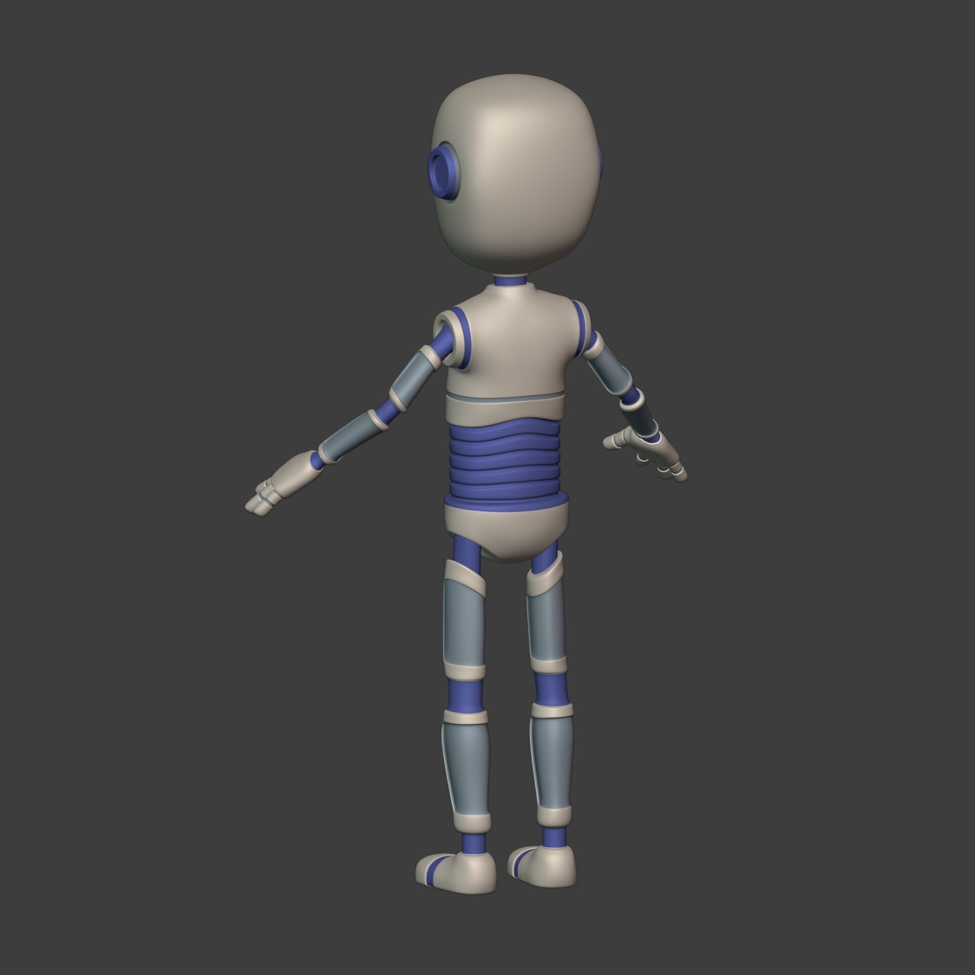 Cartoon Robot - Android - Humanoid Low-poly 3D model_7