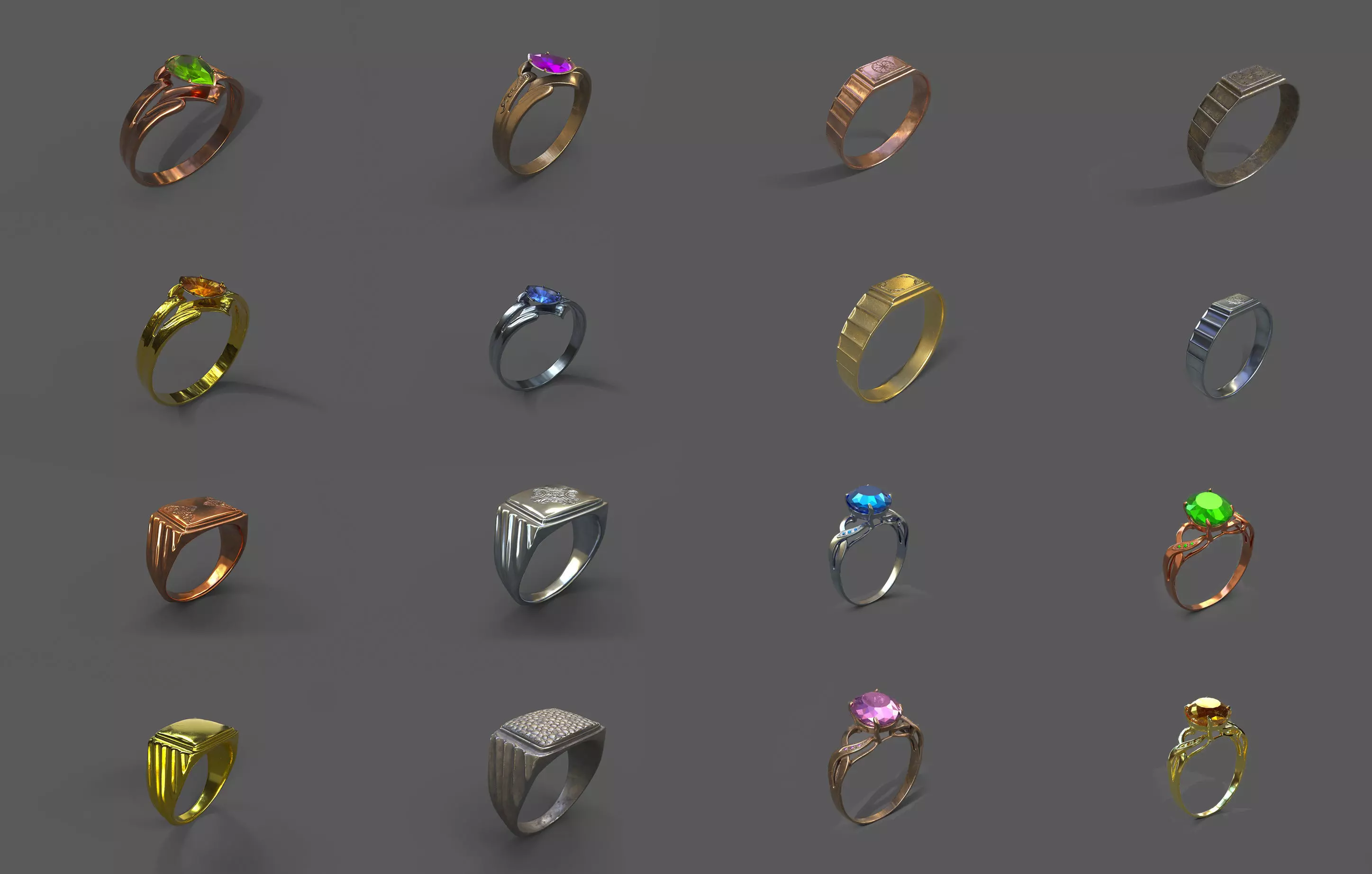 High-Quality 3D Ring Model Pack 16 3D model_0