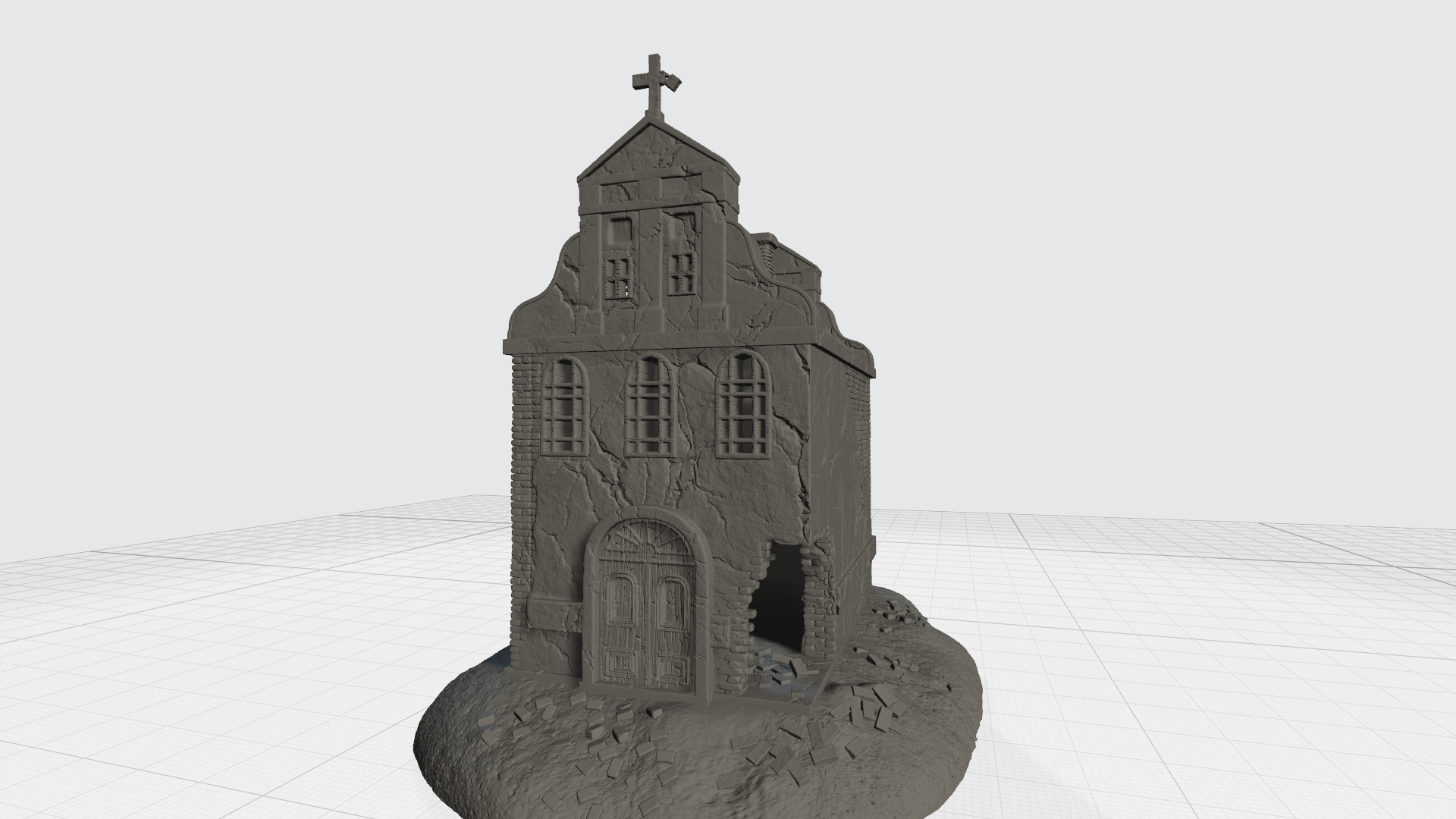 The abandoned church 3D print model_15
