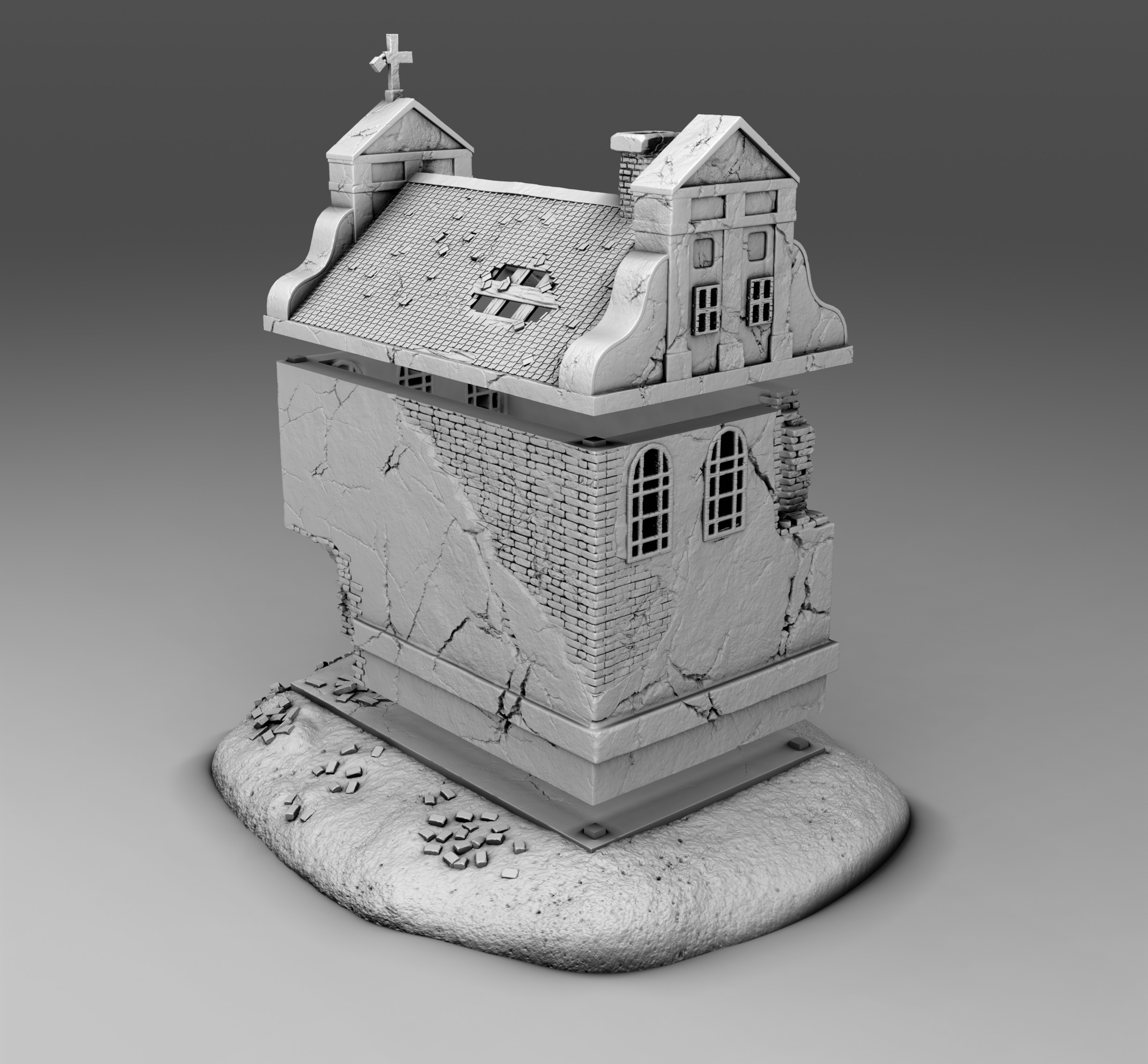 The abandoned church 3D print model_2