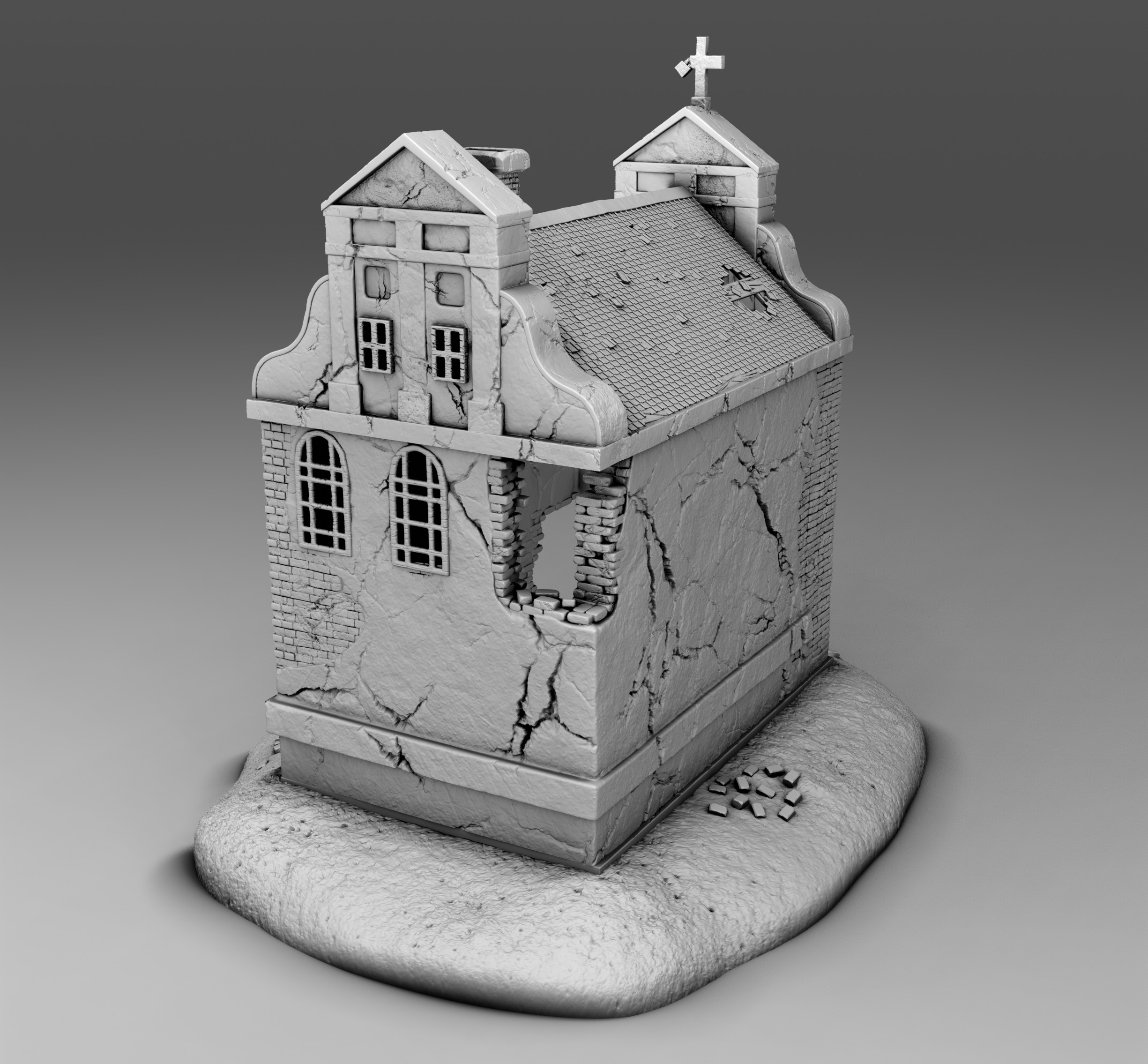The abandoned church 3D print model_1