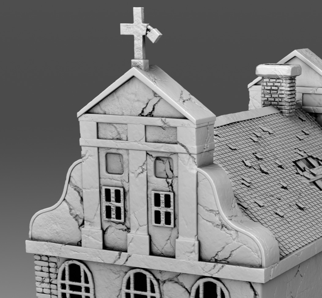 The abandoned church 3D print model_4