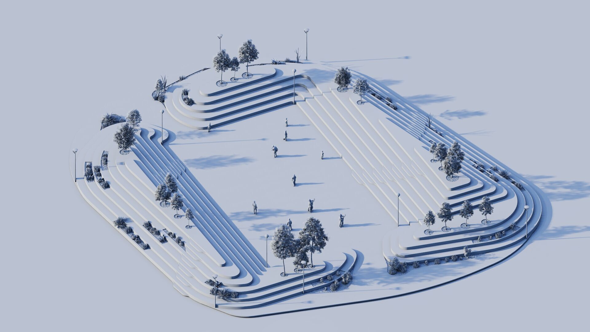 public park-Private Park Landscape Urban 3D model_8