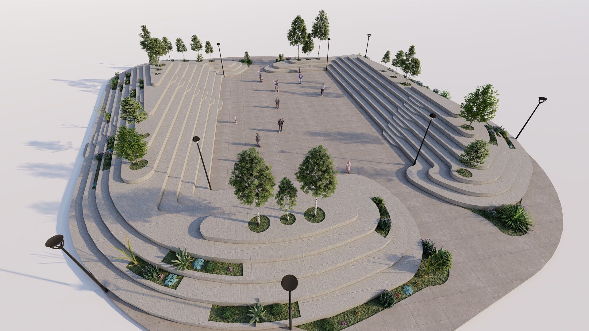 public park-Private Park Landscape Urban 3D model_2