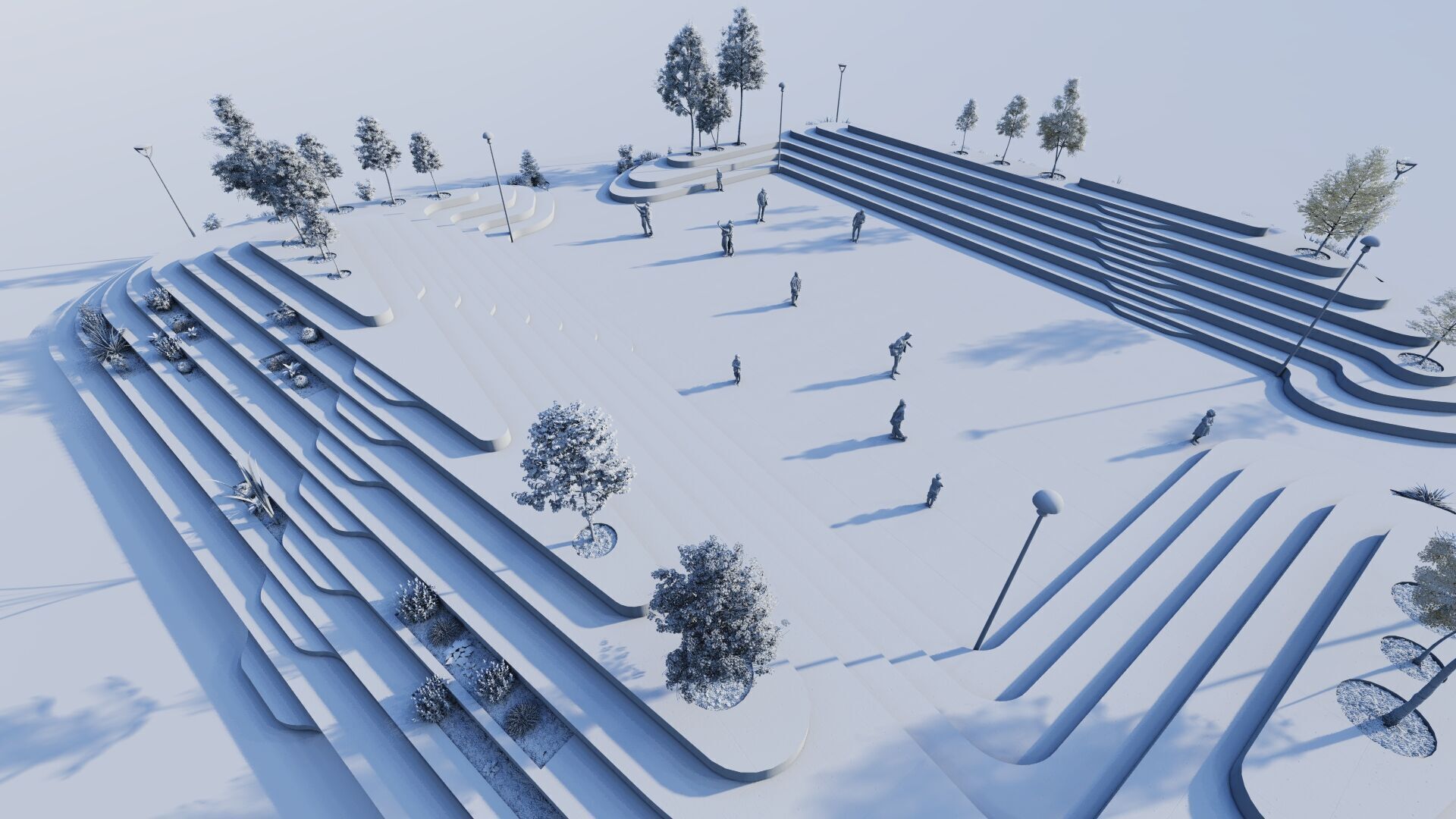 public park-Private Park Landscape Urban 3D model_18