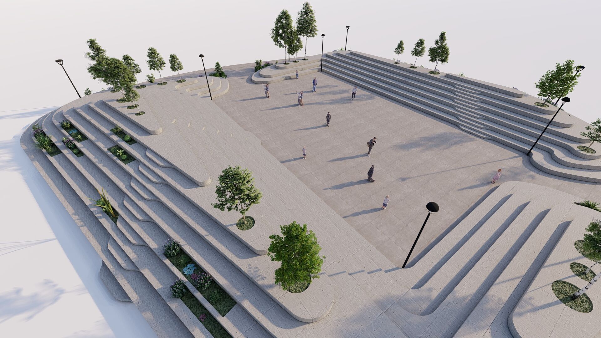 public park-Private Park Landscape Urban 3D model_17