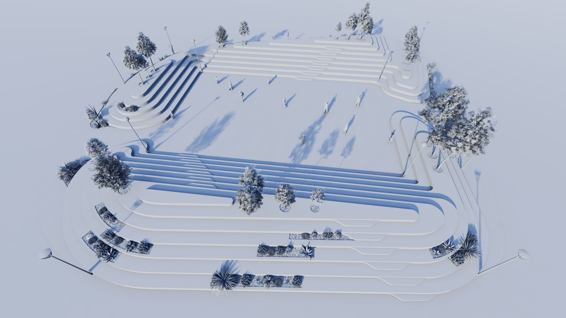 public park-Private Park Landscape Urban 3D model_13