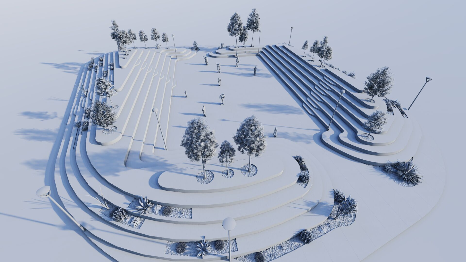 public park-Private Park Landscape Urban 3D model_16