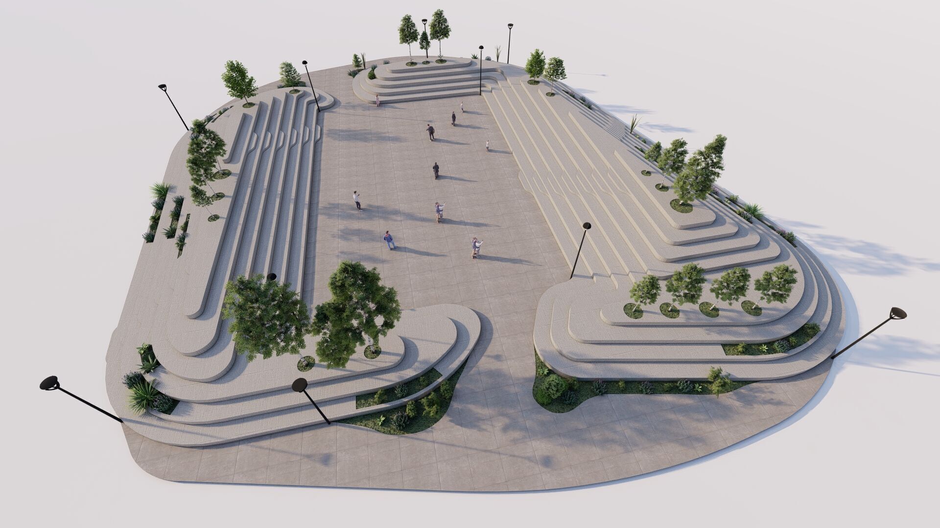 public park-Private Park Landscape Urban 3D model_4