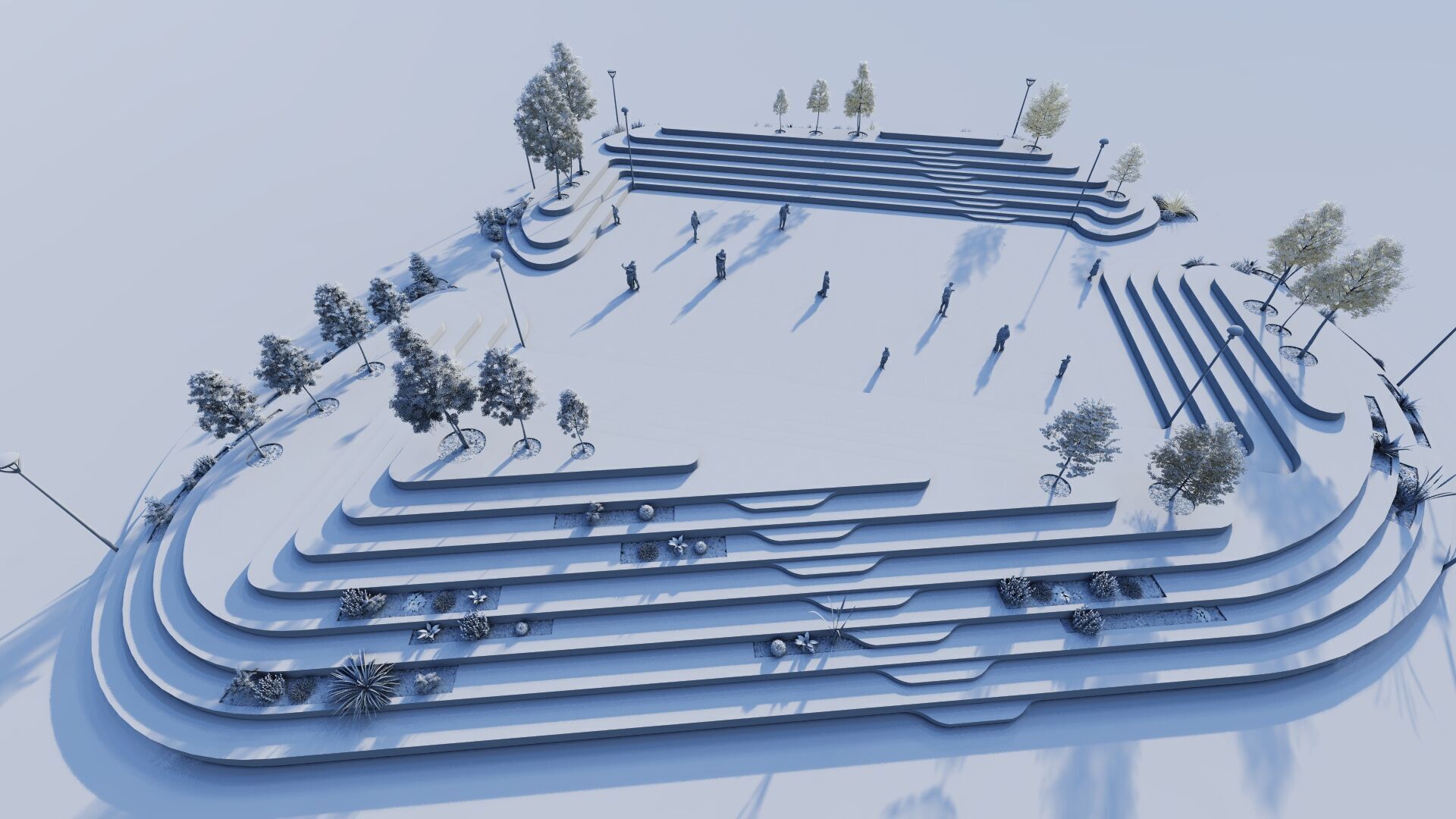 public park-Private Park Landscape Urban 3D model_19