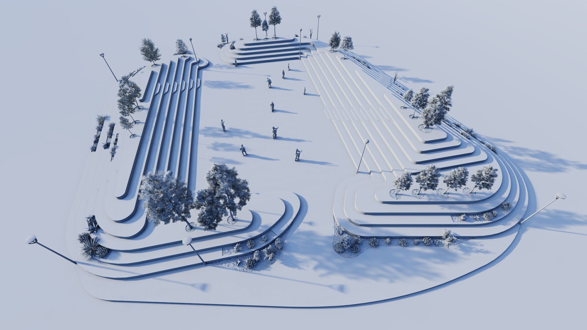 public park-Private Park Landscape Urban 3D model_10