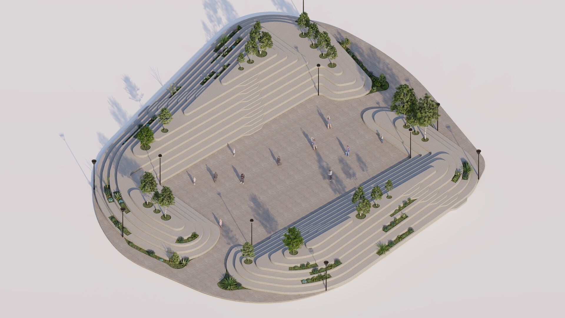 public park-Private Park Landscape Urban 3D model_21