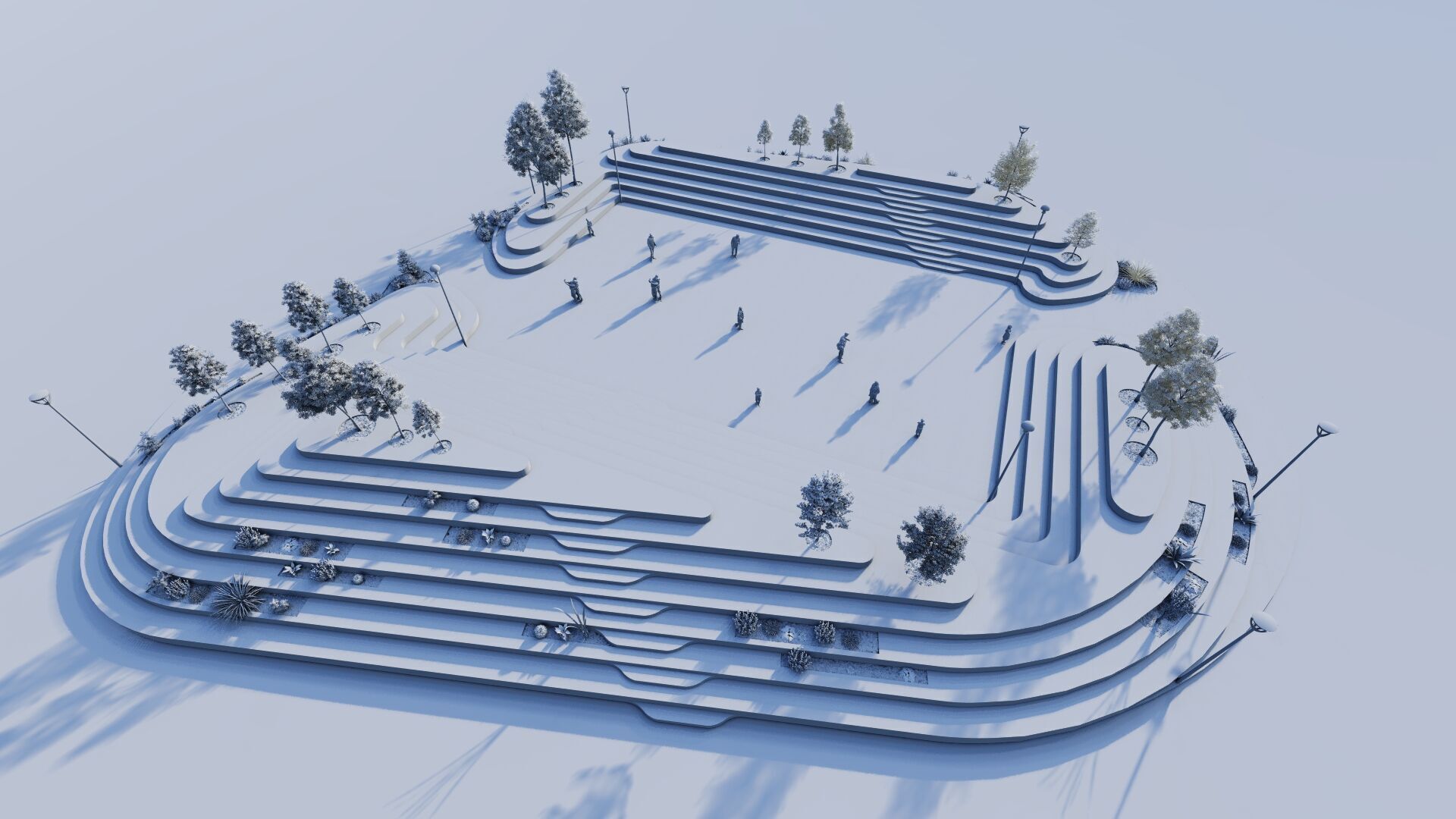 public park-Private Park Landscape Urban 3D model_7