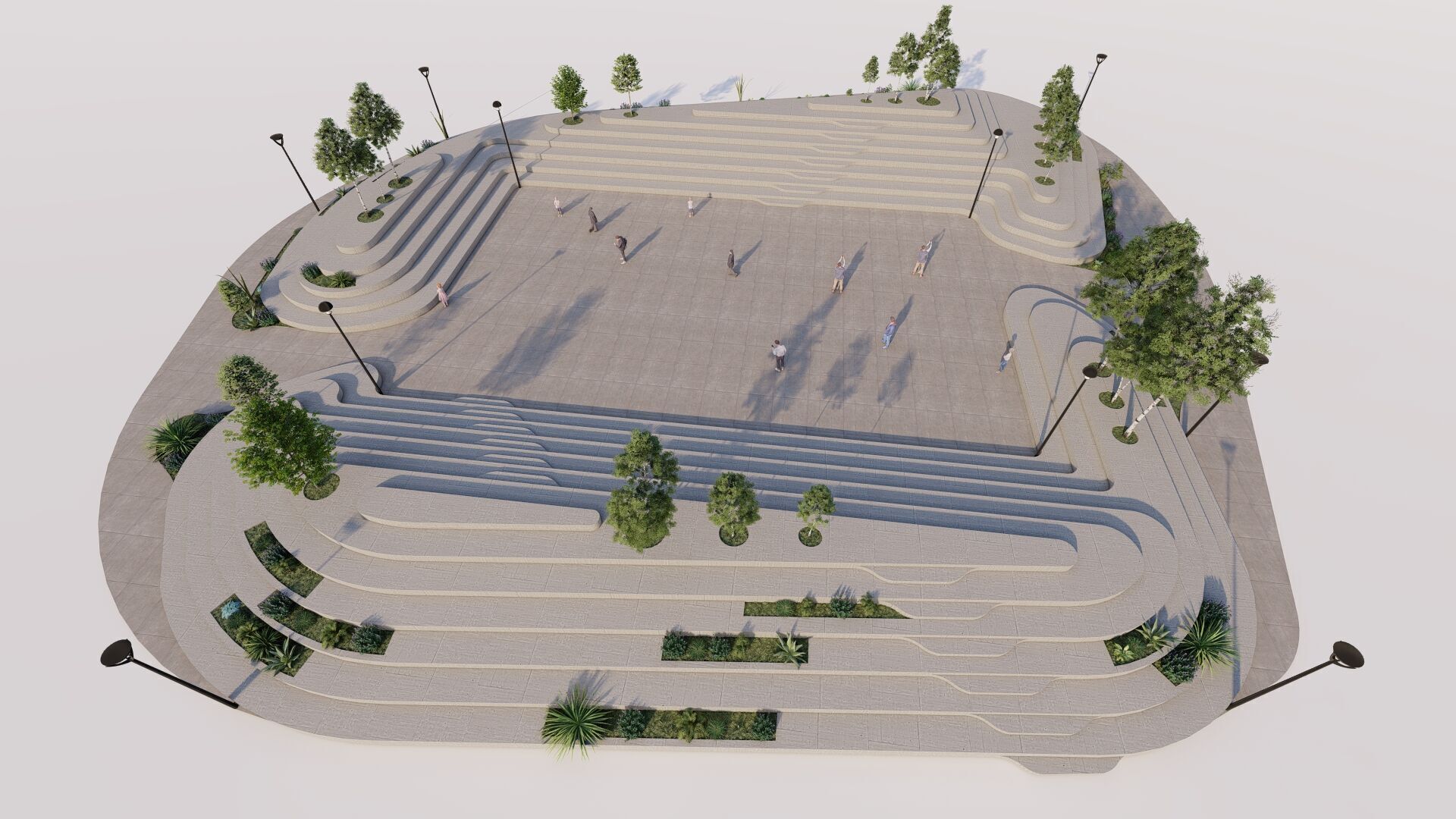 public park-Private Park Landscape Urban 3D model_12