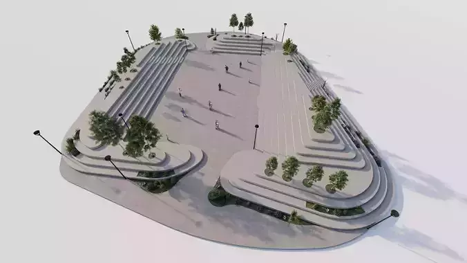 public park-Private Park Landscape Urban 3D model