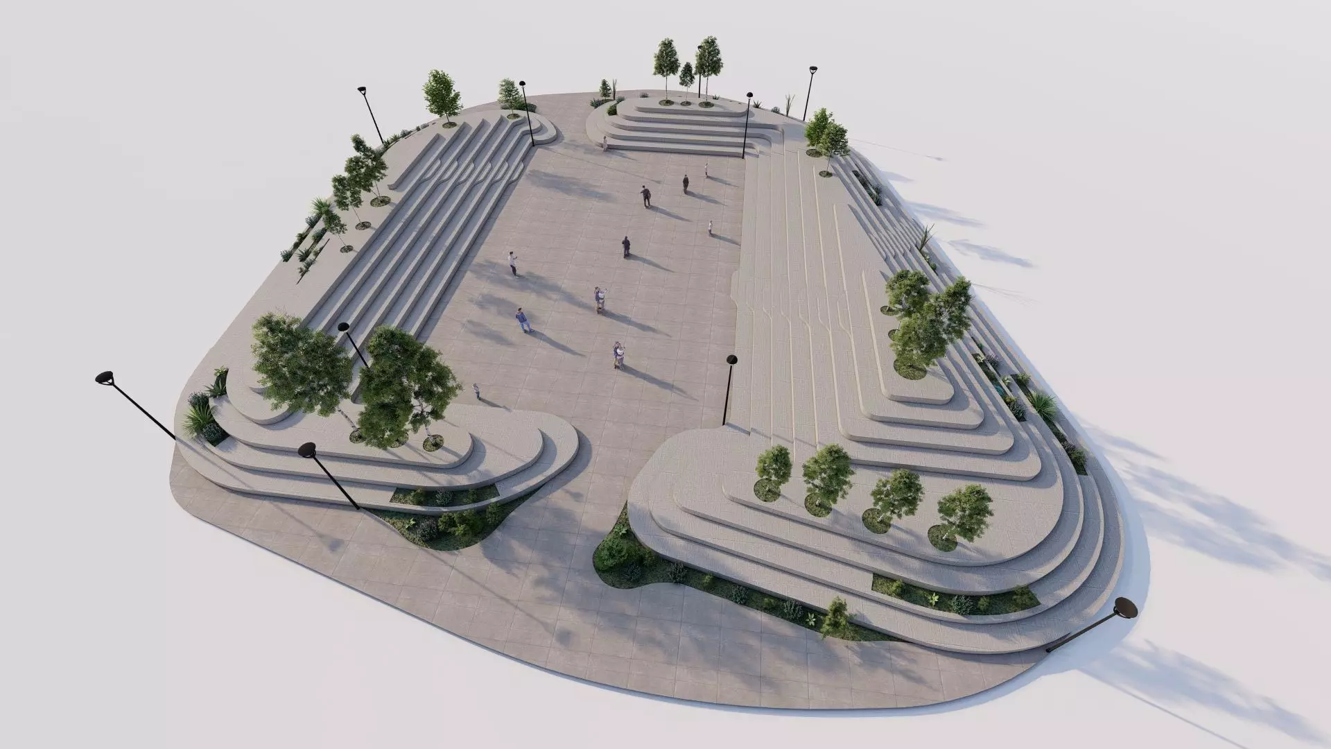 public park-Private Park Landscape Urban 3D model_0