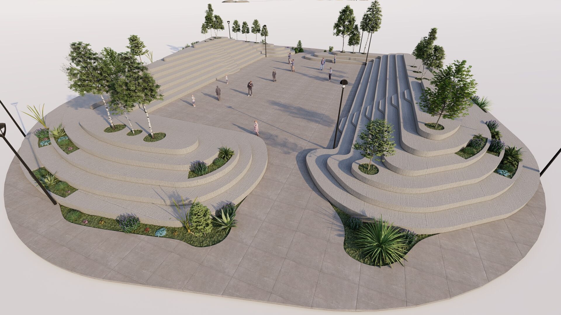 public park-Private Park Landscape Urban 3D model_27