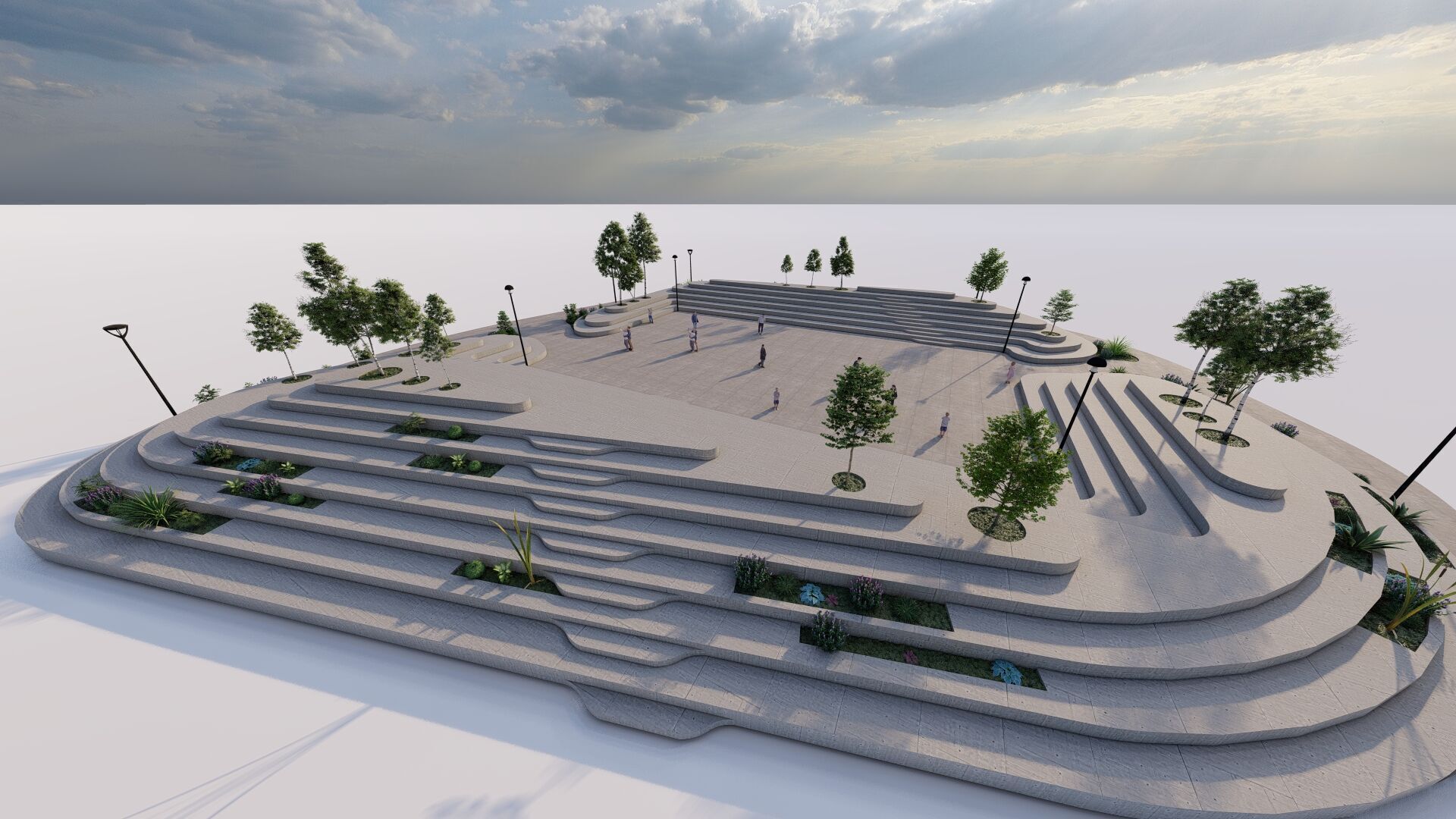 public park-Private Park Landscape Urban 3D model_20