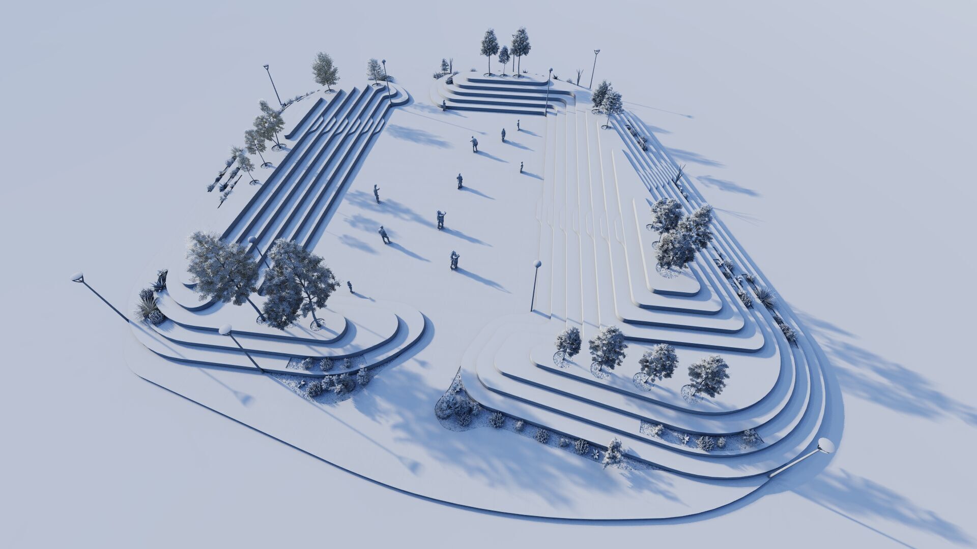 public park-Private Park Landscape Urban 3D model_9