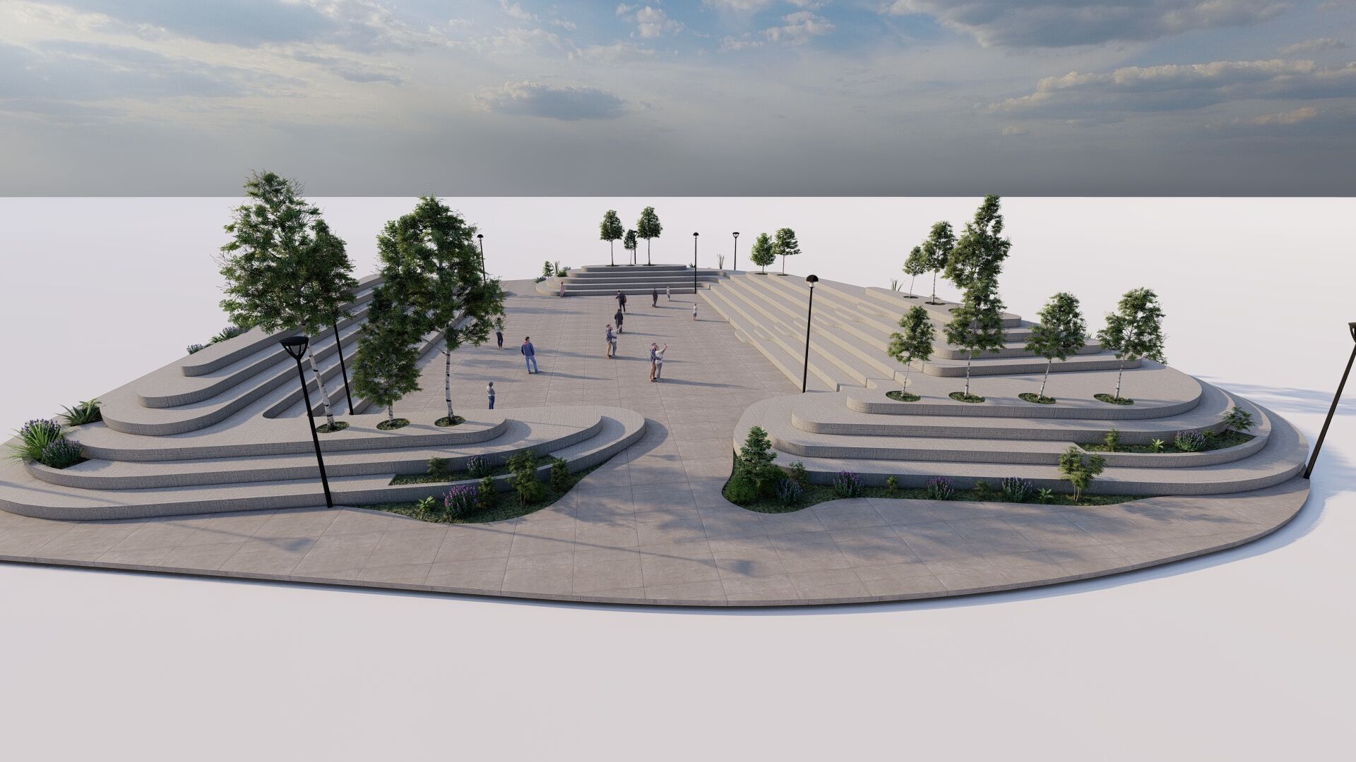 public park-Private Park Landscape Urban 3D model_22